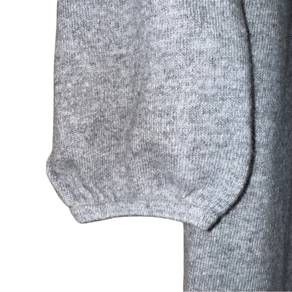 BODEN Cotton Cashmere Rabbit Fur Blend Cowl Neck Sweater Midi Dress Gray Size 14 - Picture 10 of 16